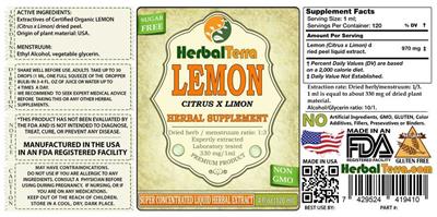 Photo of the Herbal Terra Lemon label