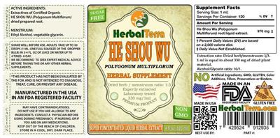 Photo of the Herbal Terra He Shou Wu label