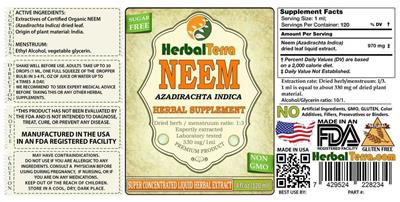 Photo of the Herbal Terra Neem label