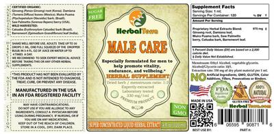 Photo of the Herbal Terra Male Care label