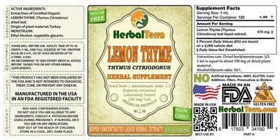 Photo of the Herbal Terra Lemon Thyme label