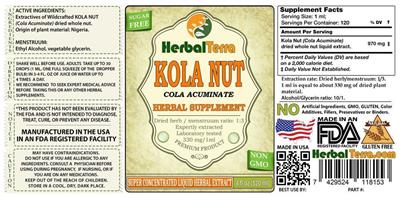 Photo of the Herbal Terra Kola Nut label
