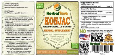 Photo of the Herbal Terra Konjac label