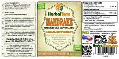 Photo of the Herbal Terra Mandrake label