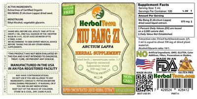 Photo of the Herbal Terra Niu Bang Zi label