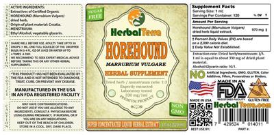 Photo of the Herbal Terra Horehound label