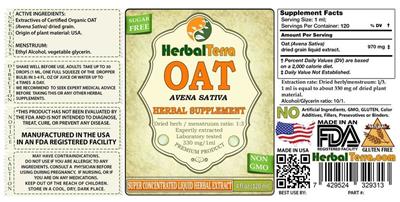 Photo of the Herbal Terra Oat label