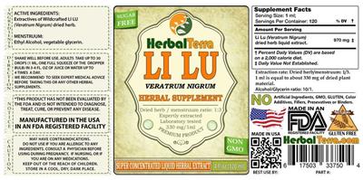 Photo of the Herbal Terra Li Lu label