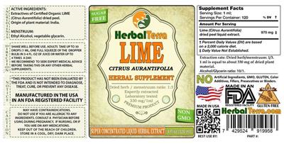Photo of the Herbal Terra Lime label