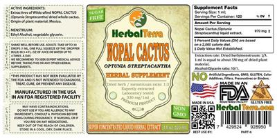 Photo of the Herbal Terra Nopal Cactus label