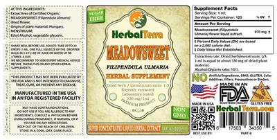 Photo of the Herbal Terra Meadowsweet label