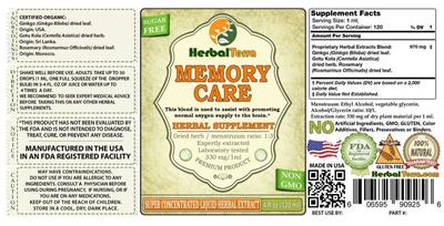 Photo of the Herbal Terra Memory Care label