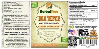 Photo of the Herbal Terra Milk Thistle label