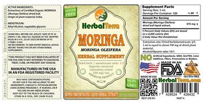 Photo of the Herbal Terra Moringa label