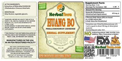 Photo of the Herbal Terra Huang Bo label
