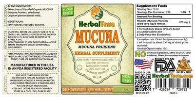 Photo of the Herbal Terra Mucuna label