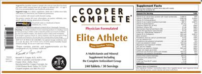 Photo of the Cooper Complete Elite Athlete label