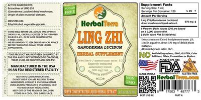 Photo of the Herbal Terra Ling Zhi label