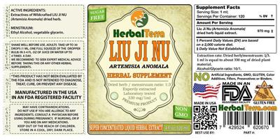 Photo of the Herbal Terra Liu Ji Nu label