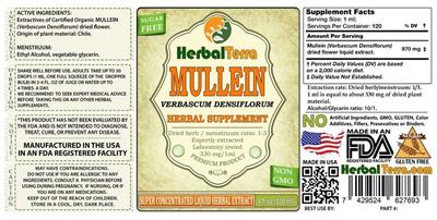 Photo of the Herbal Terra Mullein Verbascum densiflorum label