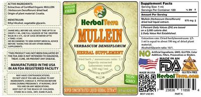 Photo of the Herbal Terra Mullein Verbascum densiflorum label