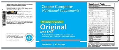 Photo of the Cooper Complete Original Iron Free label