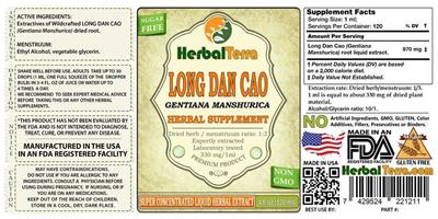 Photo of the Herbal Terra Long Dan Cao label
