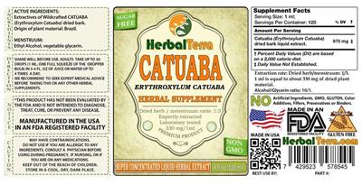 Photo of the Herbal Terra Catuaba Sugar Free label