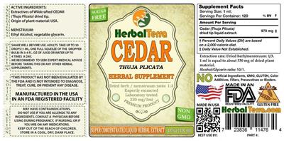Photo of the Herbal Terra Cedar Sugar Free label