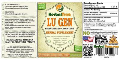 Photo of the Herbal Terra Lu Gen label
