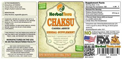 Photo of the Herbal Terra Chaksu Sugar Free label