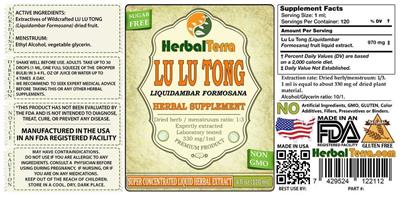 Photo of the Herbal Terra Lu Lu Tong label