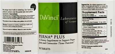 Photo of the DaVinci Laboratories Of Vermont Perna Plus label