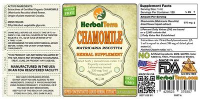 Photo of the Herbal Terra Chamomile Sugar Free label