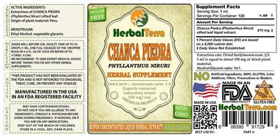 Photo of the Herbal Terra Chanca Piedra Sugar Free label