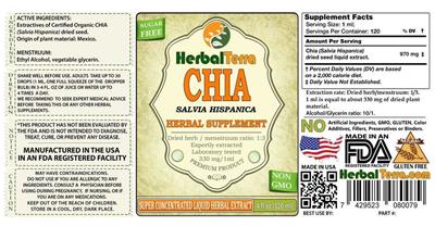 Photo of the Herbal Terra Chia Sugar Free label