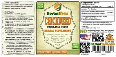 Photo of the Herbal Terra Chickweed Sugar Free label