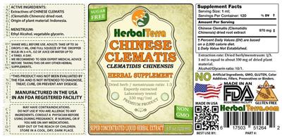 Photo of the Herbal Terra Chinese Clematis Sugar Free label