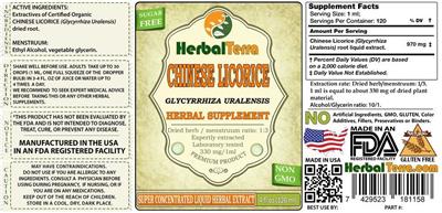 Photo of the Herbal Terra Chinese Licorice Sugar Free label
