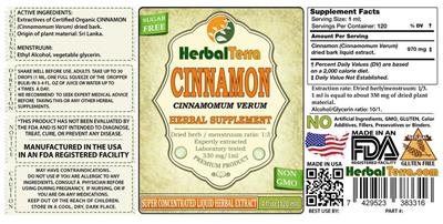 Photo of the Herbal Terra Cinnamon Sugar Free label