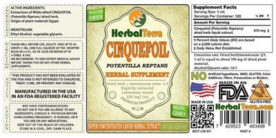 Photo of the Herbal Terra Cinquefoil Sugar Free label