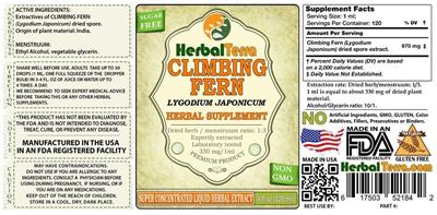 Photo of the Herbal Terra Climbing Fern Sugar Free label