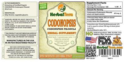 Photo of the Herbal Terra Codonopsis Sugar Free label