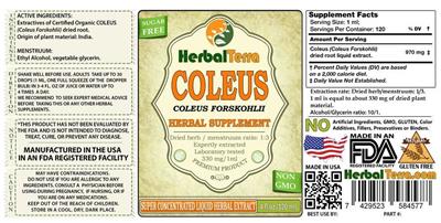 Photo of the Herbal Terra Coleus Sugar Free label
