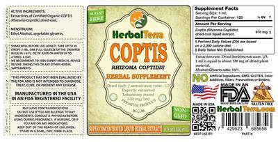 Photo of the Herbal Terra Coptis Sugar Free label