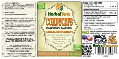 Photo of the Herbal Terra Cordyceps Sugar Free label
