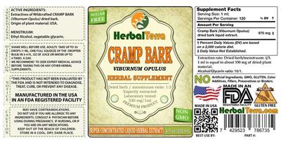 Photo of the Herbal Terra Cramp Bark label