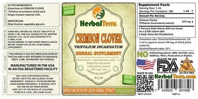 Photo of the Herbal Terra Crimson Clover Sugar Free label