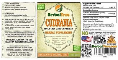 Photo of the Herbal Terra Cudrania Sugar Free label