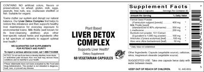 Photo of the Vitamer Laboratories Liver Detox Complex label